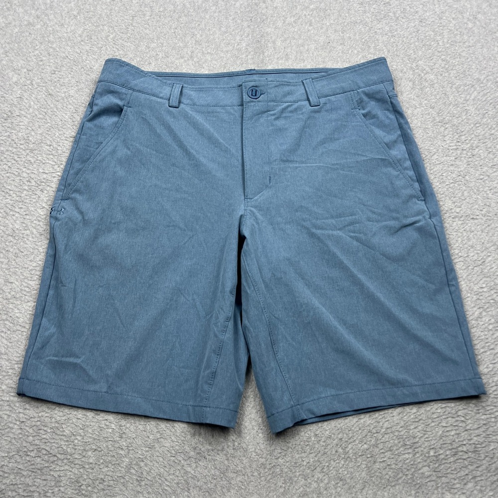Under Armour Mantra Shorts Mens 36 Blue HeatGear Tech Loose Fit 10" Golf 1327527